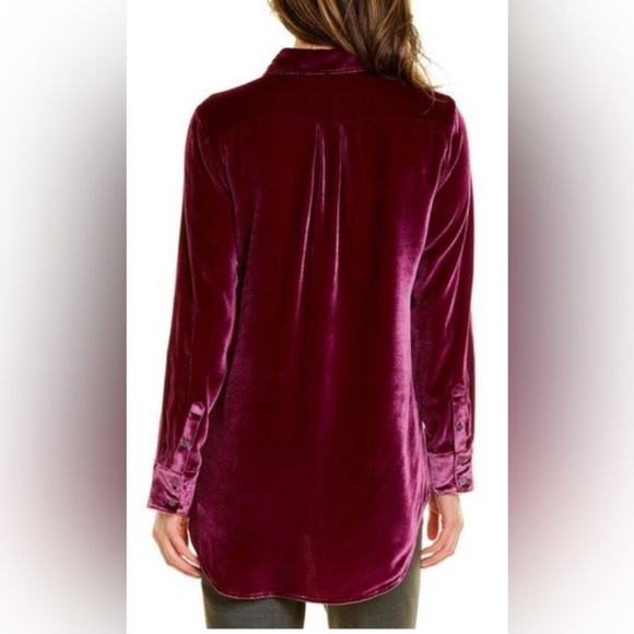 Tommy Bahama Velvet Sands Long-Sleeve Silk Blend Velvet Blouse - Picture 2 of 14